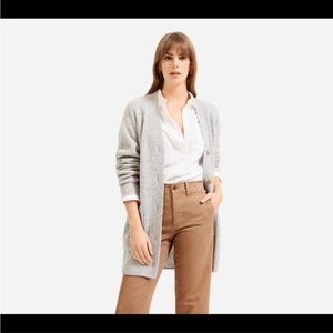 Everlane Alpaca Cardigan gray V button sweater Sz Medium